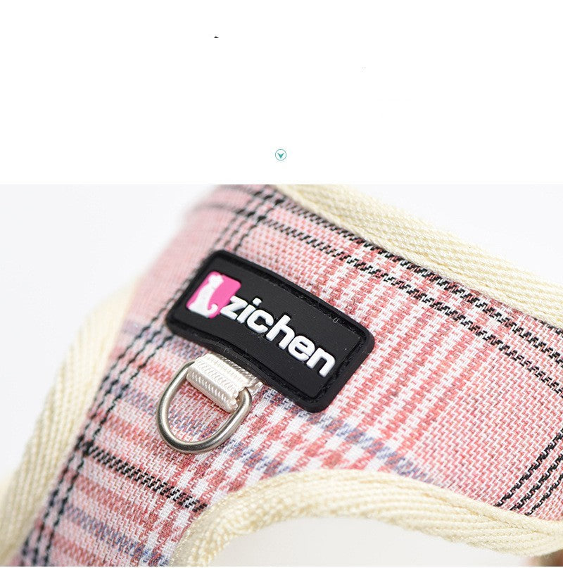 Checkered Chest Back Teddy Traction Rope