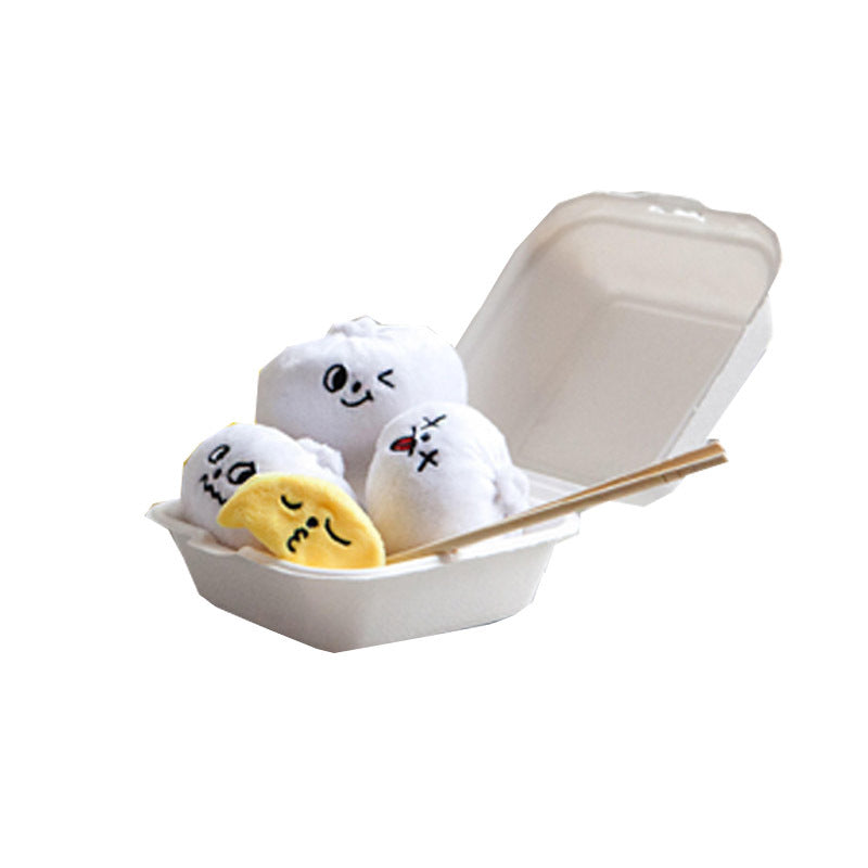 Dumpling Baozi Squeak Chew Dog Toy