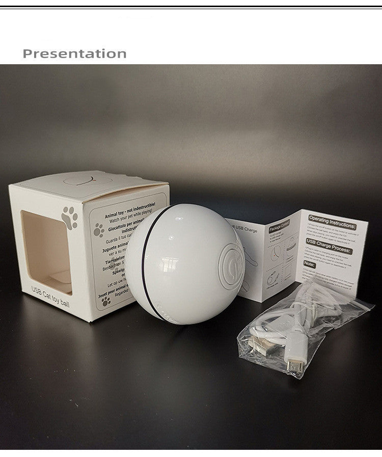 USB Rolling Flashing Cat Ball Toy