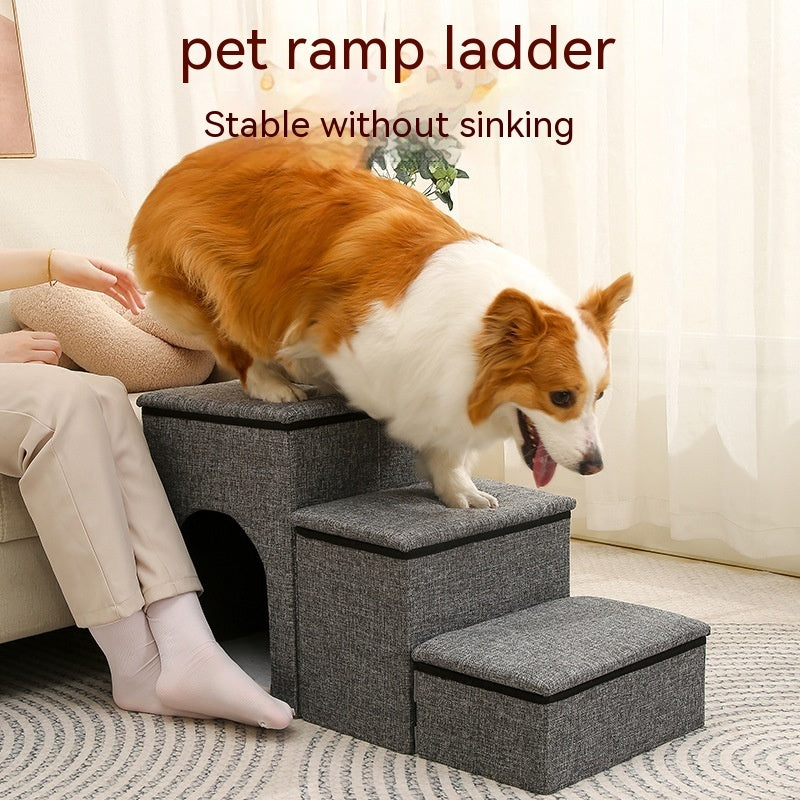 Pet  Dogs And Cats Step Foldable Ladder Ramp