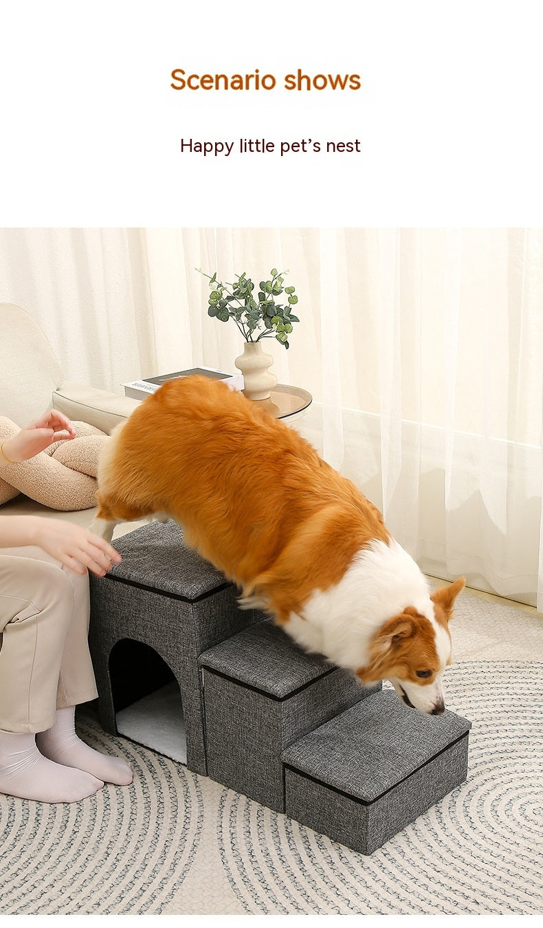 Pet  Dogs And Cats Step Foldable Ladder Ramp