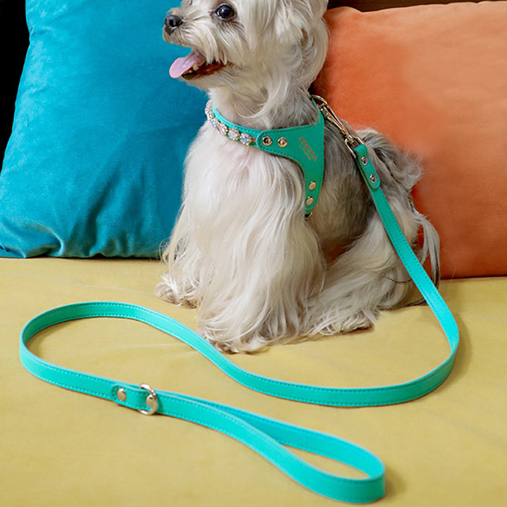 Pet Rhinestone PU Leather Adjustable Leash
