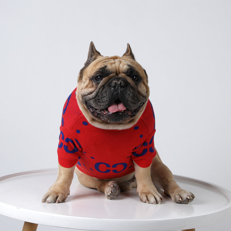 Pet Sweater Autumn And Winter Thickening Red