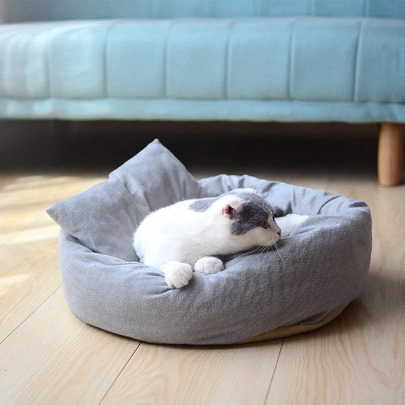 Short Plush Bed With Pillow