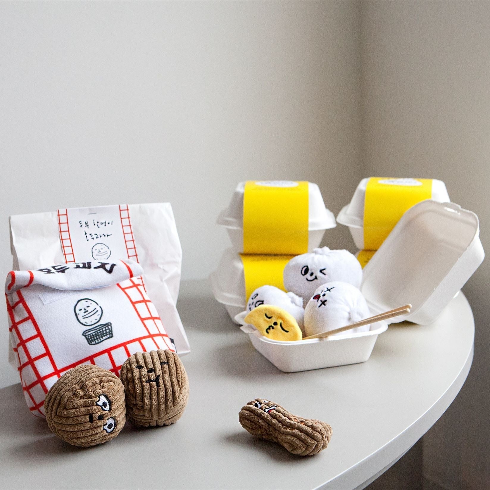 Dumpling Baozi Squeak Chew Dog Toy