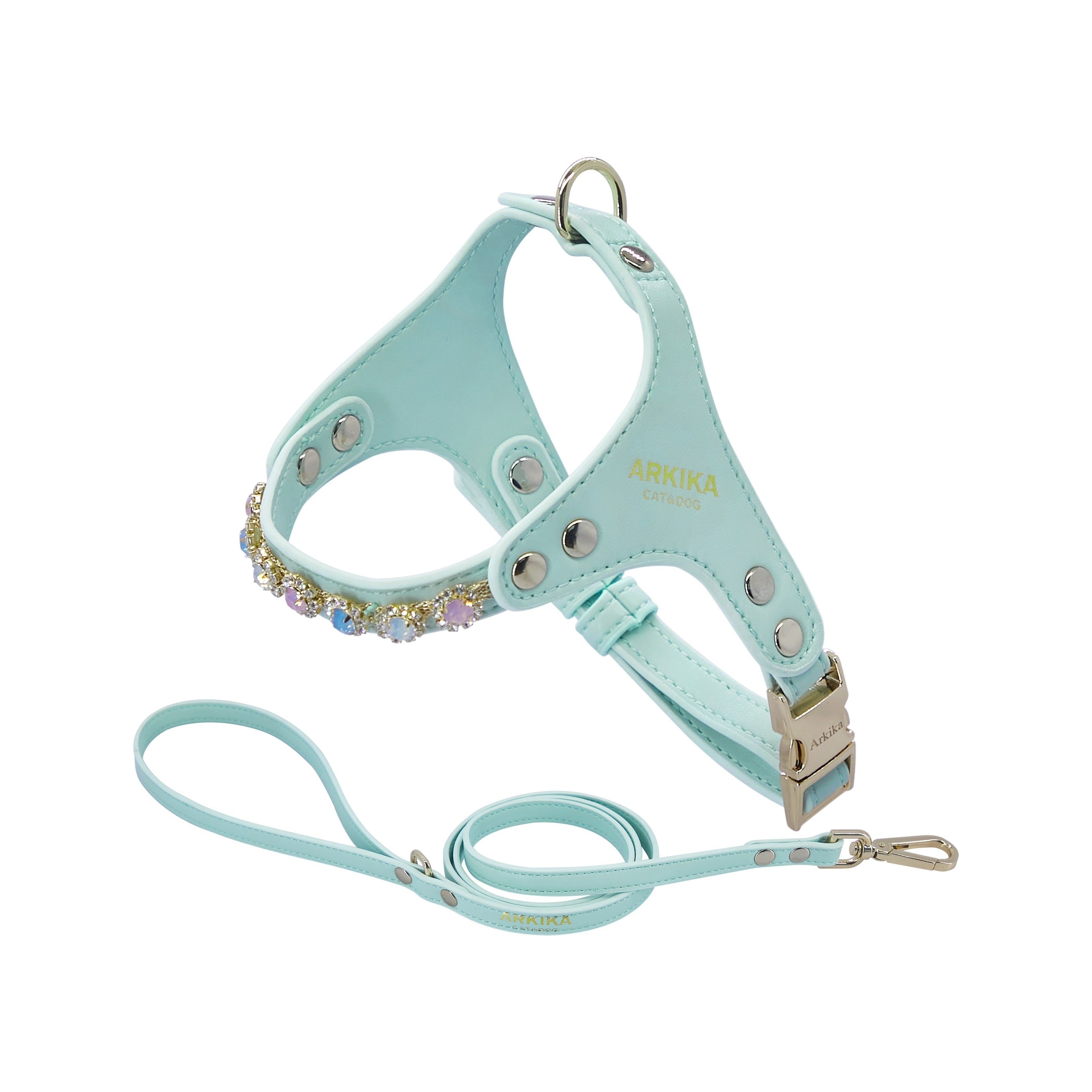 Pet Rhinestone PU Leather Adjustable Leash