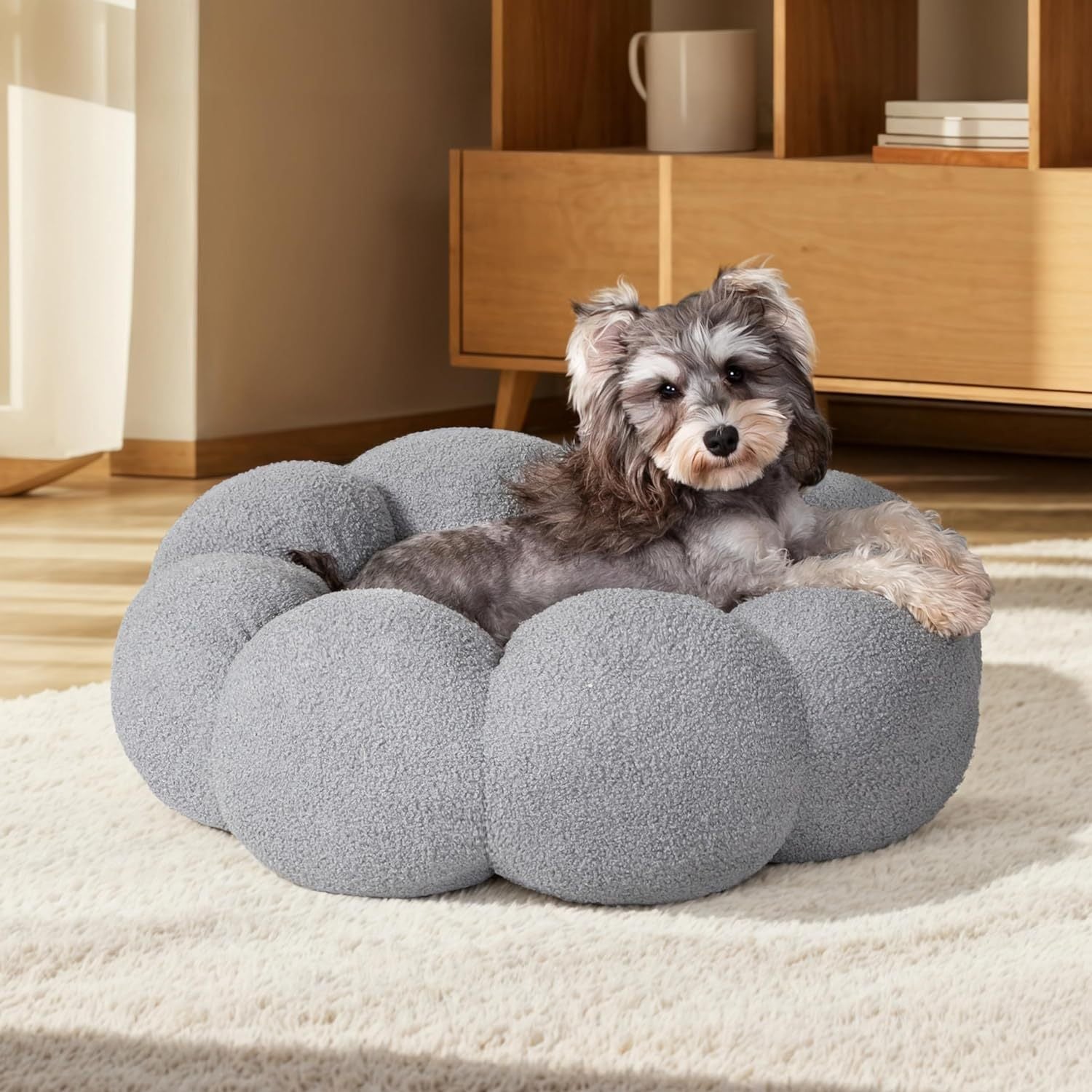 Fluffy Flower Cat Dog Bed