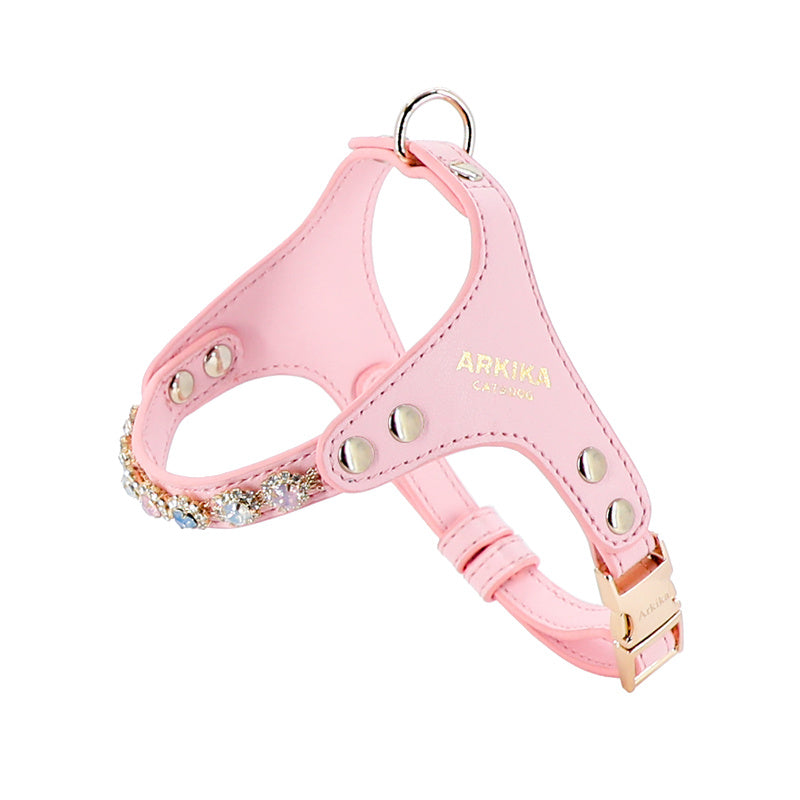 Pet Rhinestone PU Leather Adjustable Leash