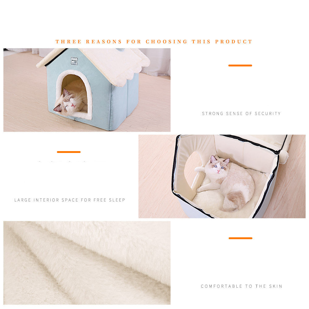 Dog Kennel Type Warm Closed House Pet Supplies