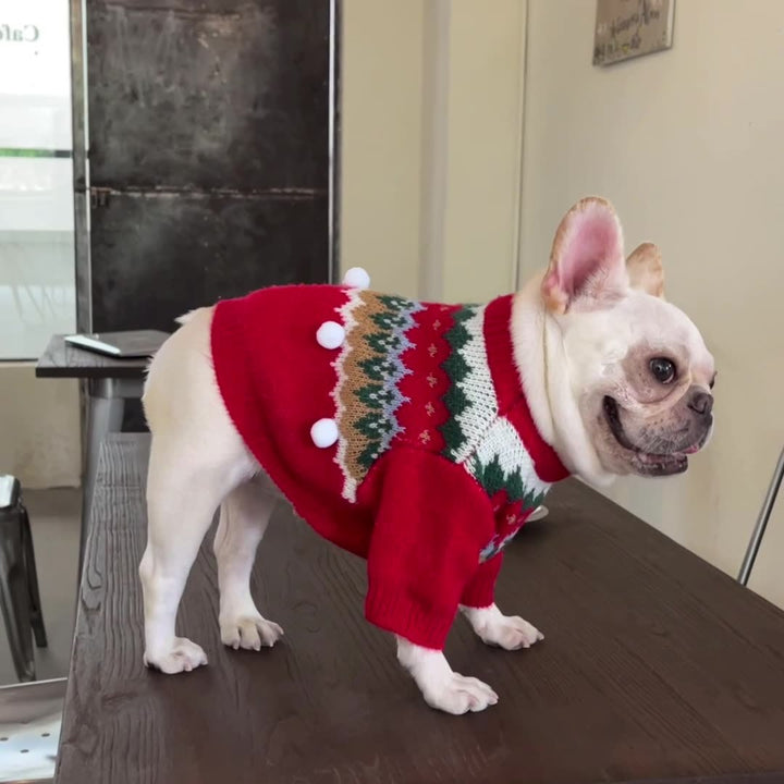 Festive Christmas Sweater for Dogs & Cats – Cozy Holiday Pet Outfit